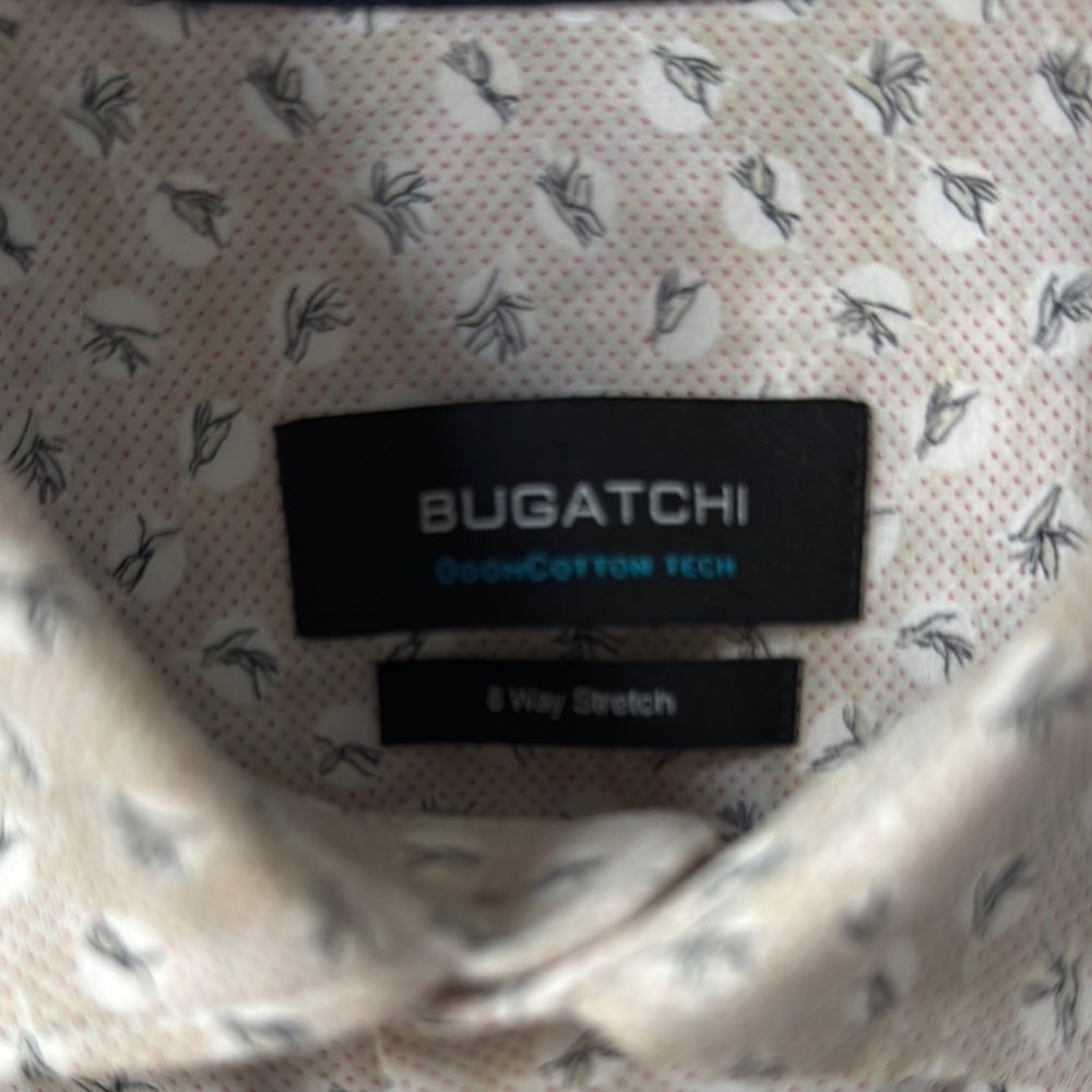 Bugatchi Men's Beige Patterned Shirt
